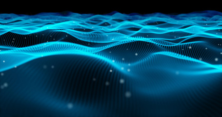 Blue particle wave with small particle