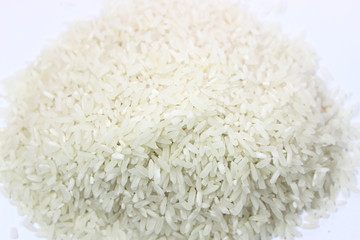 Fototapeta na wymiar white rice, natural long rice grain for background and texture