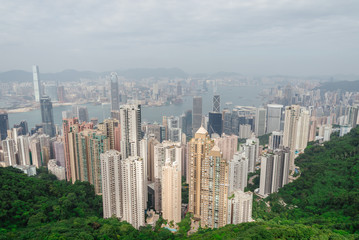 Fototapeta na wymiar Hongkong city view from The peak at Hongkong