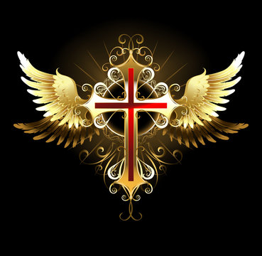 Cross with Golden Wings