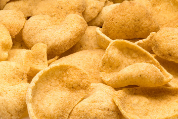 Pile of delicious crunchy prawn cracker