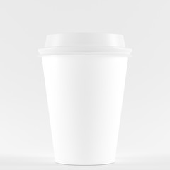 mockup cardboard coffee cup, 3D rendering
