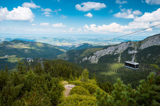 Mountain cableway in poland Tatras, Zakopane