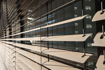 detail view of closed window blinds