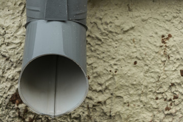 downspout in rainy weather