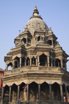 Octagonal Krishna Temple built by Pratapa Malla in memory of two of his favourite queens, Durbar Square, Patan, Bagmati, Nepal