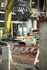 Excavator on construction site