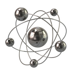 3d illustration of silver atom molecule icon