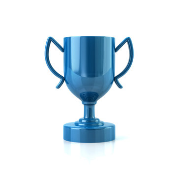 Blue trophy cup