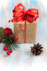 Christmas gift box, and decorations