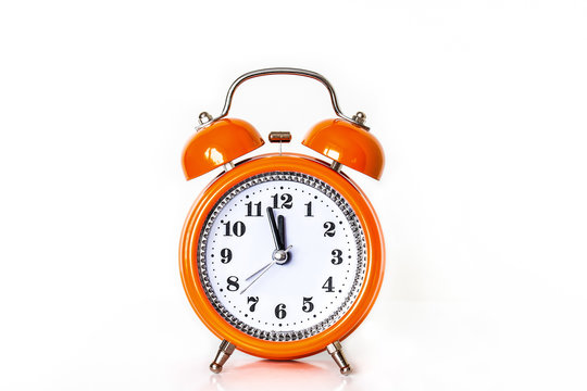 Alarm clock showing midnight, front view