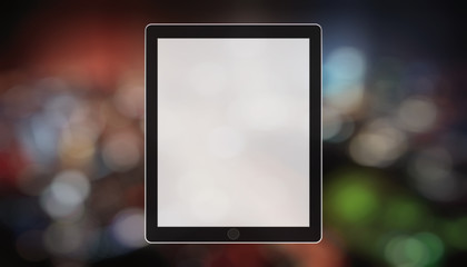 tablet blurred night background