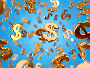 Golden dollar signs raining.
