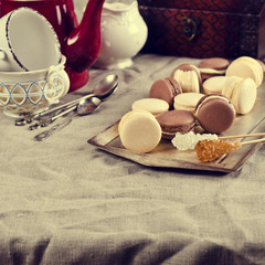 Brown and beige macaroon