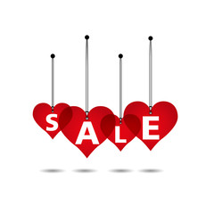 Heart Sale Tag, Valentines Day, vector, illustration