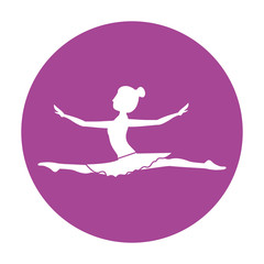 Girl practice ballet icon. Dancer sport person health and balance theme. Isolated design. Vector illustration