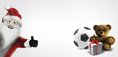 christmas santa claus gifts 3D render