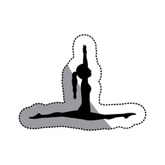 Girl practice stretch icon. Fitness person sport health and balance theme. Isolated design. Vector illustration