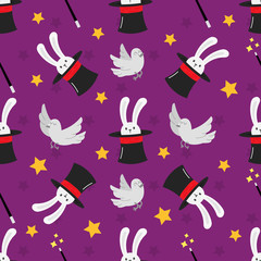 Magician seamless pattern vector illustration.