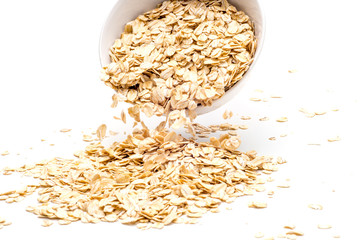 Dry rolled oat flakes oatmeal