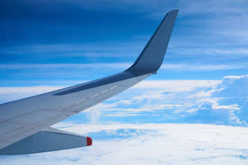 above blue sky view from aeroplane