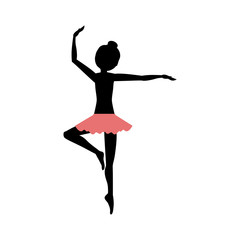 Obraz premium Girl practice ballet icon. Dancer sport person health and balance theme. Isolated design. Vector illustration