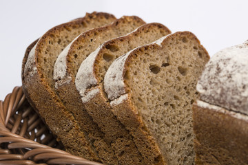 Bread flour sprinkled in the form of bricks
