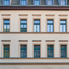 Germany, renovated house facade windows pattern