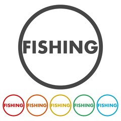 Fishing icon, button