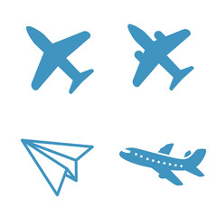 Airplane Icon or logo , sky and blue color vector illustration