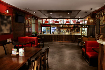Interior of beautiful modern cafe