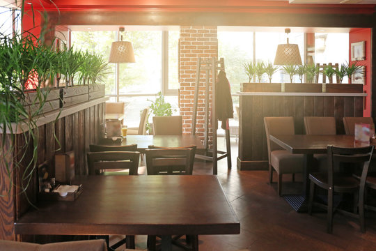 Beautiful interior of modern cafe