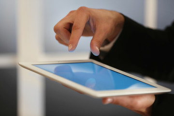 Businessman with tablet, closeup
