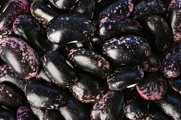 Dried black haricot beans as a background