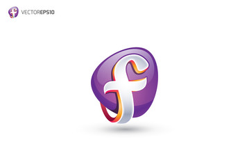 F Logo - Abstract Letter F 3D Logo