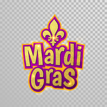 Mardi Gras Fleur de Lis lettering for masquerade carnival
