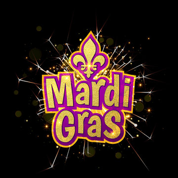 Fleur de Lis lily for Mardi Gras masquerade carnival firework