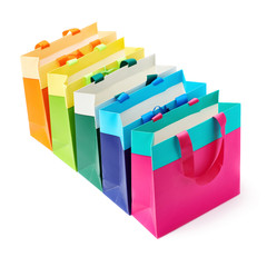 Shopping or gift bags isolated over the white background