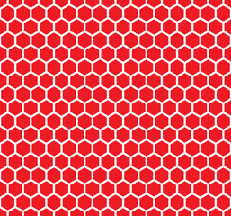 Seamless red honeycomb pattern. Vector image.