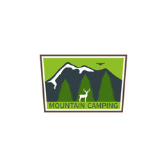 Logo, emblem mountain camping.