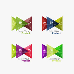 Set of triangle geometric business infographic templates