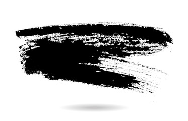 Black grungy vector abstract hand-painted background. Brush Design.