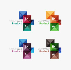 Set of square abstract background templates or infographics