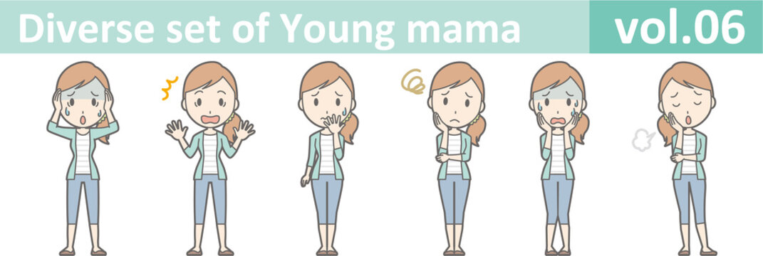 Diverse set of young mama , EPS10 vector format vol.06