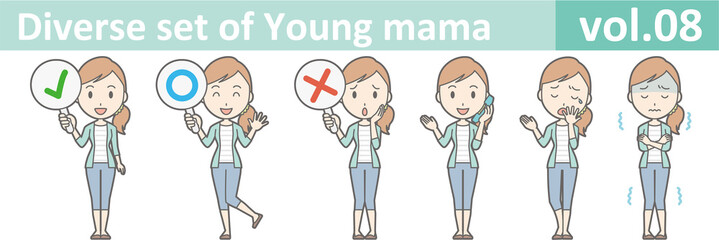 Diverse set of young mama , EPS10 vector format vol.08