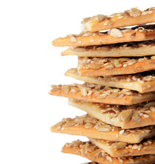Cereal cookies on white background