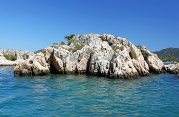 Fototapeta premium Stone formation near Kekova island, Turkey
