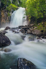 Waterfall with blurred water