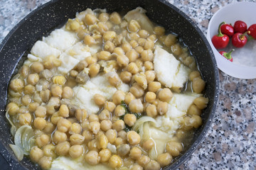 salted codfish with chickpeas