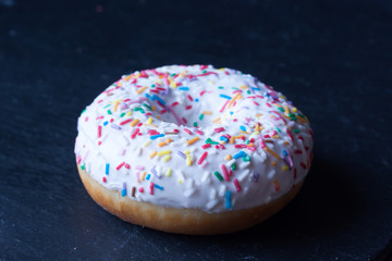 donut on a black background
